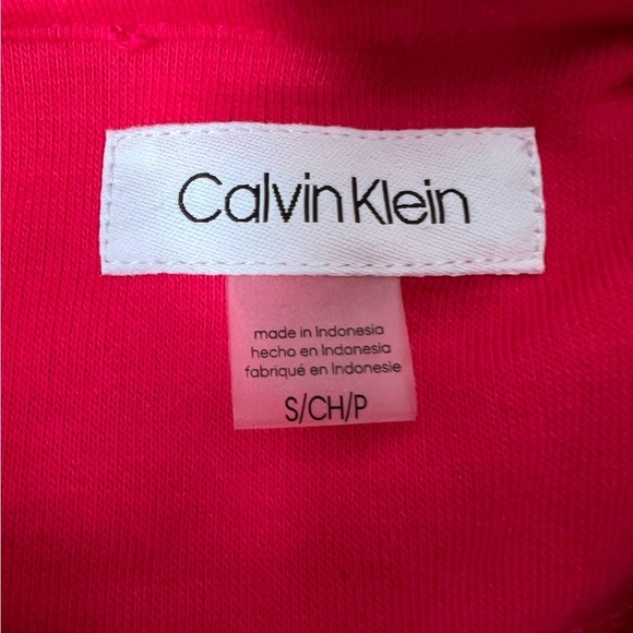 Calvin Klein Red Hooded Sweater Dress Size Small - Picture 7 of 9